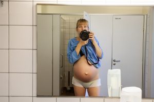 Self portrait when pregnant